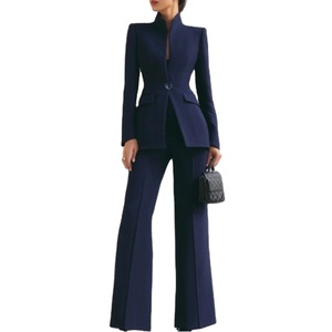 Conjunto de Traje de <span class=keywords><strong>Mujer</strong></span> Europeo y Americano 2026, Moderno, de Manga Larga, Color Sólido, con Bolsillo y Cierre de un Solo Botón - Product Image 3