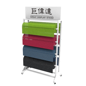 Showroom sàn thảm thảm Mat quà tặng hoa gói giấy dệt vải cuộn Rèm Mẫu Kim Loại hiển thị giá đứng - Product Image 5