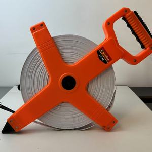 Pita Ukur Fiberglass 100M, Bingkai Genggam, Tahan Lama, Dapat Ditarik Ulang, Alat Pengukur Jarak Jauh dengan Bilah Baja Karbon - Product Image 3