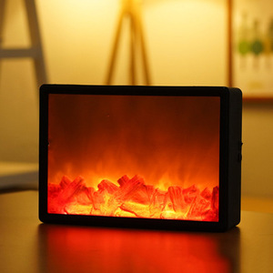 Linterna de <span class=keywords><strong>chimenea</strong></span> <span class=keywords><strong>LED</strong></span> sin llama de mesa, luz nocturna con <span class=keywords><strong>efecto</strong></span> de fuego de troncos para iluminación decorativa de jardín - Product Image 6