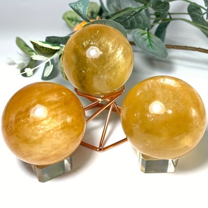 Sphère de Calcite Optique en Miel Naturel, Sphère de Calcite Jaune Spar d'Islande Amplificateur d'Énergie, Pierre de Guérison Feng Shui - Product Image 2