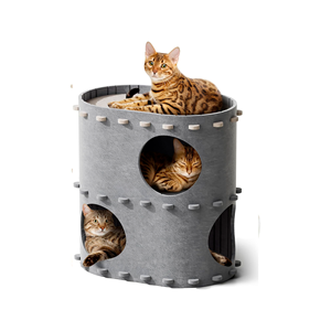 Premium Modern 100% Recyclable Non-toxic Eco-friendly Cat House Acoustic Polyester Felt Removable Custom Color Print Logo - Product Image 1