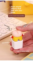 Porte-clés pendentif en silicone en forme de poisson de dessin animé avec effets sonores, haute esthétique, anti-stress