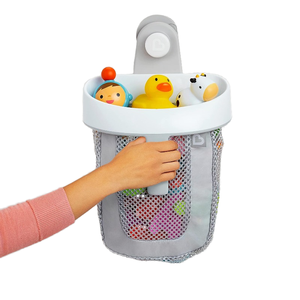 Gran oferta, estante de almacenamiento de juguetes de baño colgante gris, bolsa de cesta de succión fuerte, fácil limpieza para el baño de los niños, <span class=keywords><strong>productos</strong></span> de baño para bebés - Product Image 1