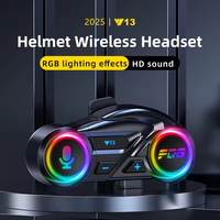Headset Motor Y13 IP56 Tahan Air Speaker Subwoofer 40mm BTH 6.0 Headphone Nirkabel untuk Helm Grosir Pabrik