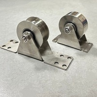 Roller Pulley Baja Tahan Karat Pelat Panjang Empat Lubang Tipe I H U V Bantalan Tunggal Rel Baja Utuh untuk Tali Kawat