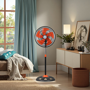 Quạt đứng bằng nhựa hiện đại 12 inch <span class=keywords><strong>5</strong></span> cánh quạt thông gió điện ba tốc độ điều khiển cơ học từ xa dao động khách sạn - Product Image 6