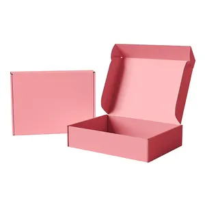 OEM Low Price Corrugated Paper Blank Shipping Box Packaging Shoe Boxes Pink White Blank Box Packaging