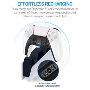 Station de charge rapide en gros avec indicateur LED pour PS5, chargeur de sécurité à triple protection pour deux manettes - Product Image 4