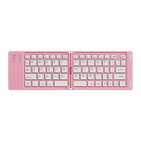 Keyboard Ultra Tipis Mini Lipat Ganda Nirkabel Portabel Ringan untuk Smartphone Tablet IOS Android Windows Mac Tersedia
