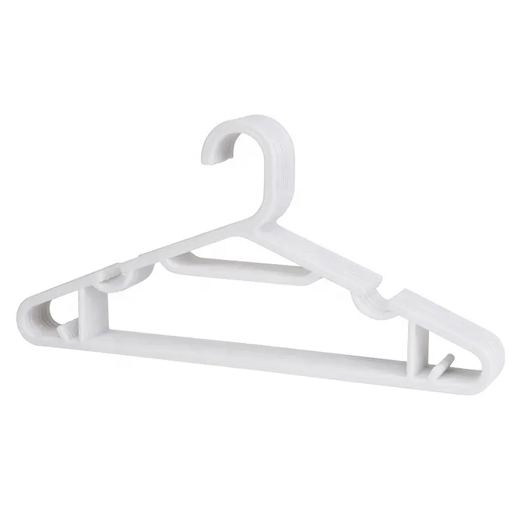 YIKAI Wholesale Clothing Plastic Hangers Hook White Clothes Rack for Sale