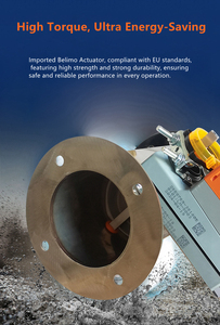 Luchtdicht analoog luchtventiel (Belimo) met verstelbare hoek, kanaaldemper ventilatiesysteem, roestvrij staal, voor buitengebruik, ziekenhuishal - Product Image 6