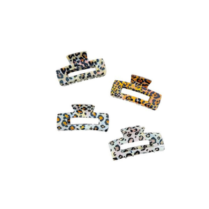 Fermacapelli a Clip Rettangolare Angelina con Stampa Leopardata 8Cm, Accessorio per Capelli di Alta Qualità in Acetato per Uso Quotidiano Femminile - Product Image 1