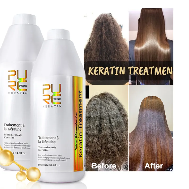 Großhandel Haarkeratinbehandlung professionelle organische brasilianische Keratin-Glanzhaarglättung Ausglanzung reine Keratin-Haarbehandlung