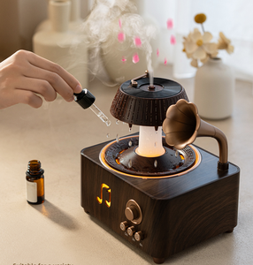 OEM 2026 nouvelle conception unique de gramophone diffuseur d'arôme de parfum humidificateur de goutte de pluie rotatif machine d'aromathérapie d'huile essentielle - Product Image 6