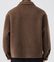 Veste polaire en laine pour hommes écologique Veste durable à col montant Manteau décontracté d'hiver Veste patchwork teinte unie