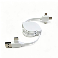 Chargeur de téléphone portable rétractable universel de voyage, logo personnalisé, transmission de données, ports USB multiples, câble de charge 5 en 1