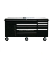 Armoire à outils portable étanche OEM/ODM avec tiroirs bas, roulettes et serrure, finition laquée brillante, revêtement poudré