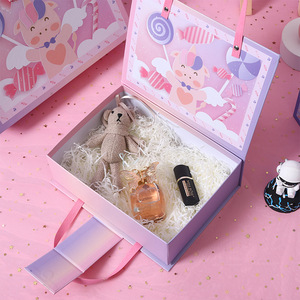 Boîte à bonbons rose bleue pour garçon et fille, boîte cadeau de baptême, boîte cadeau de dessin animé pour enfants, boîte cadeau pour fête d'anniversaire - Product Image 2
