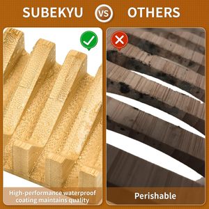 Jabonera de Bambú Natural CF con Revestimiento Impermeable, Autodrenante, Elevada, Antideslizante, para Baño y Cocina, con Soporte para Jabón en Barra - Product Image 6