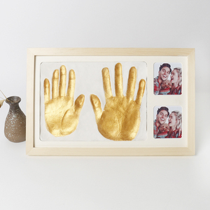 Cadre photo en bois massif avec empreintes de mains de couple, imperméable, peinture, activité de bricolage pour adultes, Saint-Valentin, commémoration d'<span class=keywords><strong>anniversaire</strong></span>, personnalisé - Product Image 4
