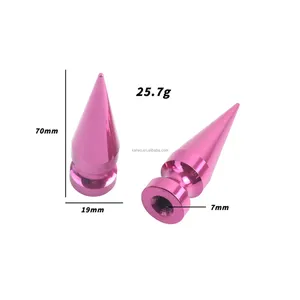 Hochwertige 19x70mm Leder Punk Messing Jeans Spikes Kegel nieten Schrauben Nieten für Kleidungs stück Rot/Fuchsia/Lila