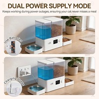 Distributeur de nourriture intelligent semi-automatique 2-en-1 pour animaux de compagnie, grande capacité 5L, réservoir d'eau par gravité 4L, écran LCD, pour chiens