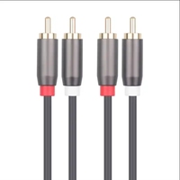 Câble audio électronique de haute qualité, neuf, 2 RCA mâles vers 2 RCA mâles, double fiches RCA plaquées or, gaine en PVC, pour home cinéma