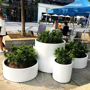 Pots à fleurs ronds modernes <span class=keywords><strong>en</strong></span> fibre de verre pour l'extérieur, <span class=keywords><strong>entrée</strong></span> de <span class=keywords><strong>porte</strong></span>, balcon, plantation de fleurs, <span class=keywords><strong>pot</strong></span> <span class=keywords><strong>en</strong></span> corten personnalisé - Product Image 2
