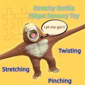 TPR şempanze tasarım anti-stres sıkmak Gorilla maymun oyuncak süper gerilebilir erkek kız için özel Logo yenilik <span class=keywords><strong>Toy</strong></span> oyuncak - Product Image 2