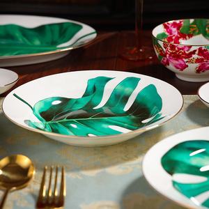 Ensemble de salle à manger de luxe, décoration intérieure, services de table, vaisselle en céramique exquise, forêt tropicale, porcelaine, vente chaude, 4 pièces, coffret cadeau - Product Image 5