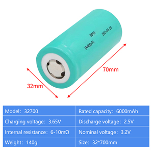 แบตเตอรี่ลิเธียมไอออน 3.2V 6000mAh 32700 สำหรับสเก็ตบอร์ด ระบบกักเก็บพลังงานแสงอาทิตย์ 40135 33140 21700 แบตเตอรี่พลังงานแสงอาทิตย์ - Product Image 2