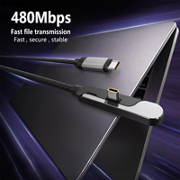 Offre Spéciale Septembre : Câble de Données Type-C vers Type-C 240W Max 1,2M à Charge Rapide, Tressé en Nylon, avec Support Téléphone Intégré pour Mobile