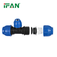 Raccord rapide pour tuyau d'eau de haute qualité et durable, raccord en T réducteur PN10, raccord à compression lisse en PP pour HDPE