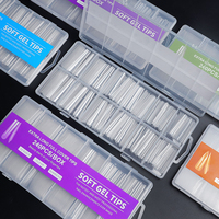 Uñas Postizas de Gel Suave al por Mayor de Alta Calidad con Etiqueta Personalizada, Transparentes, Almendradas, Francesas, Tipo Ataúd, Cobertura Completa o Media