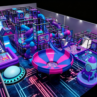 Aire de jeux intérieure multi-niveaux en ABS écologique sur le thème de l'espace, très populaire, capacité 500 kg, parc d'attractions pour enfants