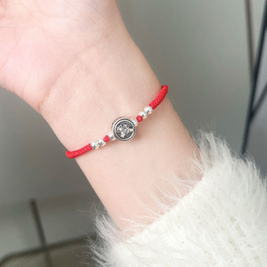 Kaiming 925 Sterling Silver Braided Red <b>Rope</b> Horse <b>Bracelet</b> For Women Gift Winter 2025 - Product Image 4