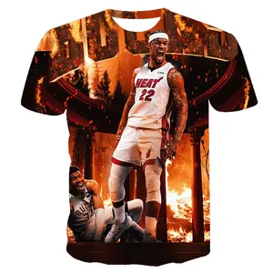 Heat Superstar 3D full-body Print T-shirt Jimmy Butler 22 Jogador favorito Miami Basketball Fan T-Shirt