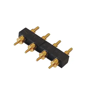 Konektor Pin Pogo Muatan Pegas 5.5 Mm Pitch 4 Pin Posisi Baris Ganda Modular Strip Kontak Grid SMD