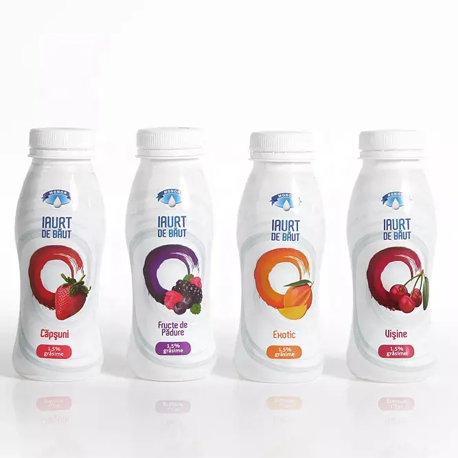 180Ml 200Ml 210Ml 240Ml Kosong Cetak Kustom Botol Yogurt Susu Plastik Putih dengan Tutup Ulir