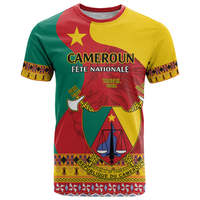 T-shirt personnalisé avec le blason du Cameroun pour la fête de l'unité camerounaise, design de drapeau du Cameroun pour la fête de l'indépendance, t-shirts en sublimation