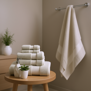 Db 6 Piece Cotton <b>Towel</b> Set Solid Color <b>Embroidered</b> Rectangle For Home - Product Image 2