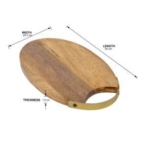 Planche à découper en bois de conception personnalisée de haute qualité avec poignée en métal en fer Planche à découper de légumes d'ustensiles de cuisine facile à utiliser - Product Image 4