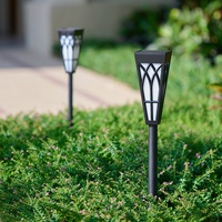 Lampe solaire étanche de style torche à piquet avec effet flamme pour jardin et extérieur, en PC et aluminium