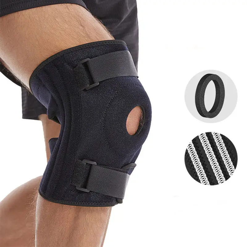 B&M Adjustable Large Size XL-6XL Neoprene Power Knee Support Wrap Gym Fitness Compression Patella Knee Pads Braces With Straps