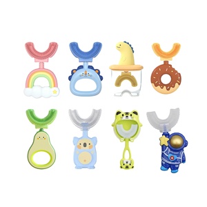 High Quality Children Food Grade Silicone U Shape Tooth brush 360 Degree Cleansing U Shaped Toothbrush for Kids baby kid