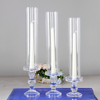Candelabros Altos de Cristal K9 Transparente, Estilo DEXI Folk Art, Tamaños Personalizados, Centros de Mesa para Bodas, Decoración del Hogar, Regalo