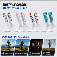 Chaussettes de cyclisme aérodynamiques à motif cœur de crème glacée, chaussettes de cyclisme aérodynamiques