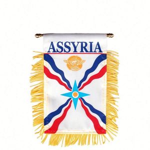 Bandera de Asiria, Imperio Asirio, Bandera de Doble Cara, Mini Banderas Colgantes, Poliéster de Alta Calidad, Impresión Digital - Product Image 1