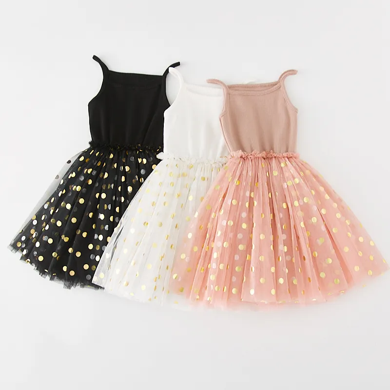 Летняя одежда для девочек, кружевное Плиссированное детское платье со звездочками